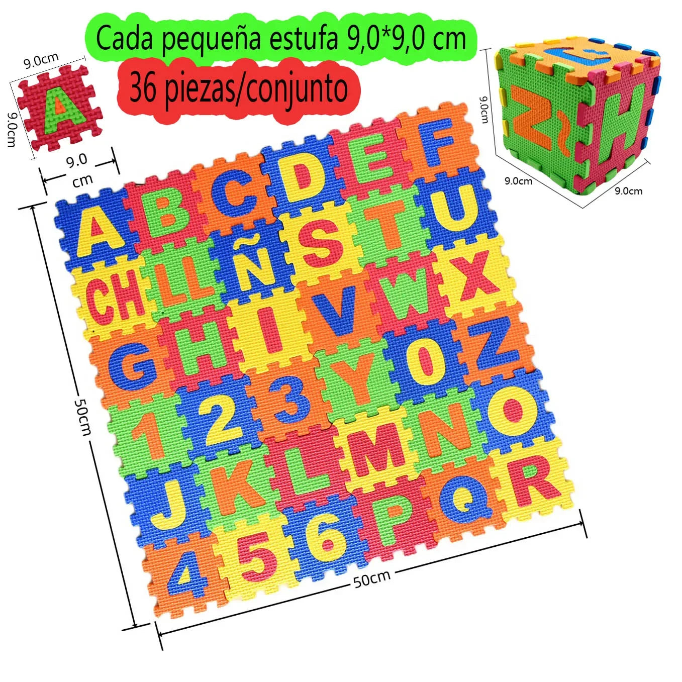 Play Mats 36pcs 9cm Number Alphabet Puzzle Foam Maths Educational Toy Gift Floor Soft Cushion Carpet Baby Crawl Mat Jigsaw Toys