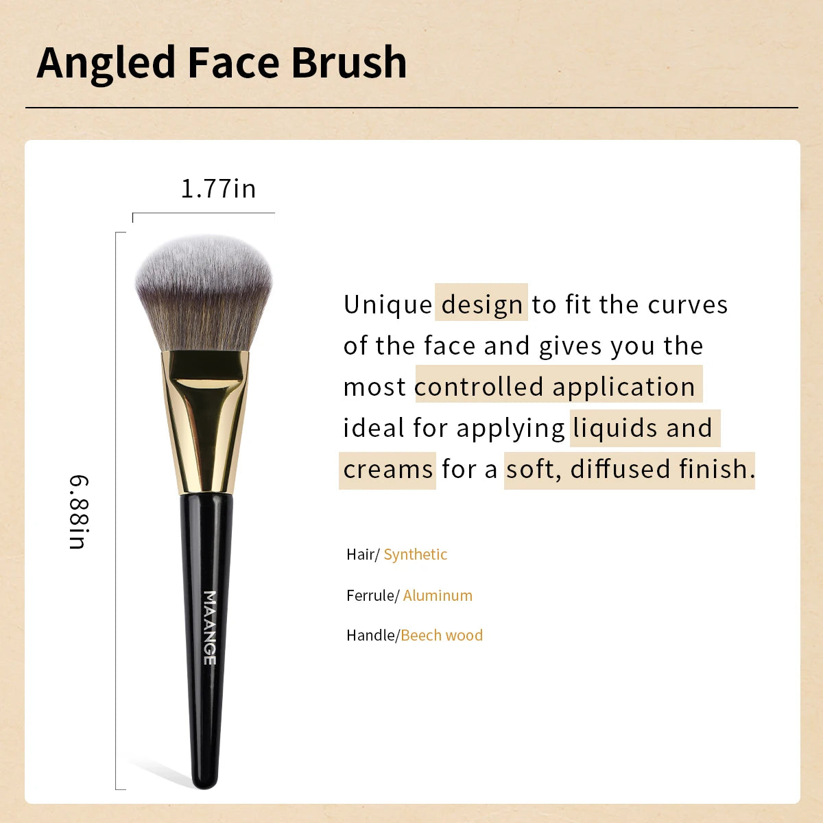 MAANGE 1Pc Angled Foundation Makeup Brush
