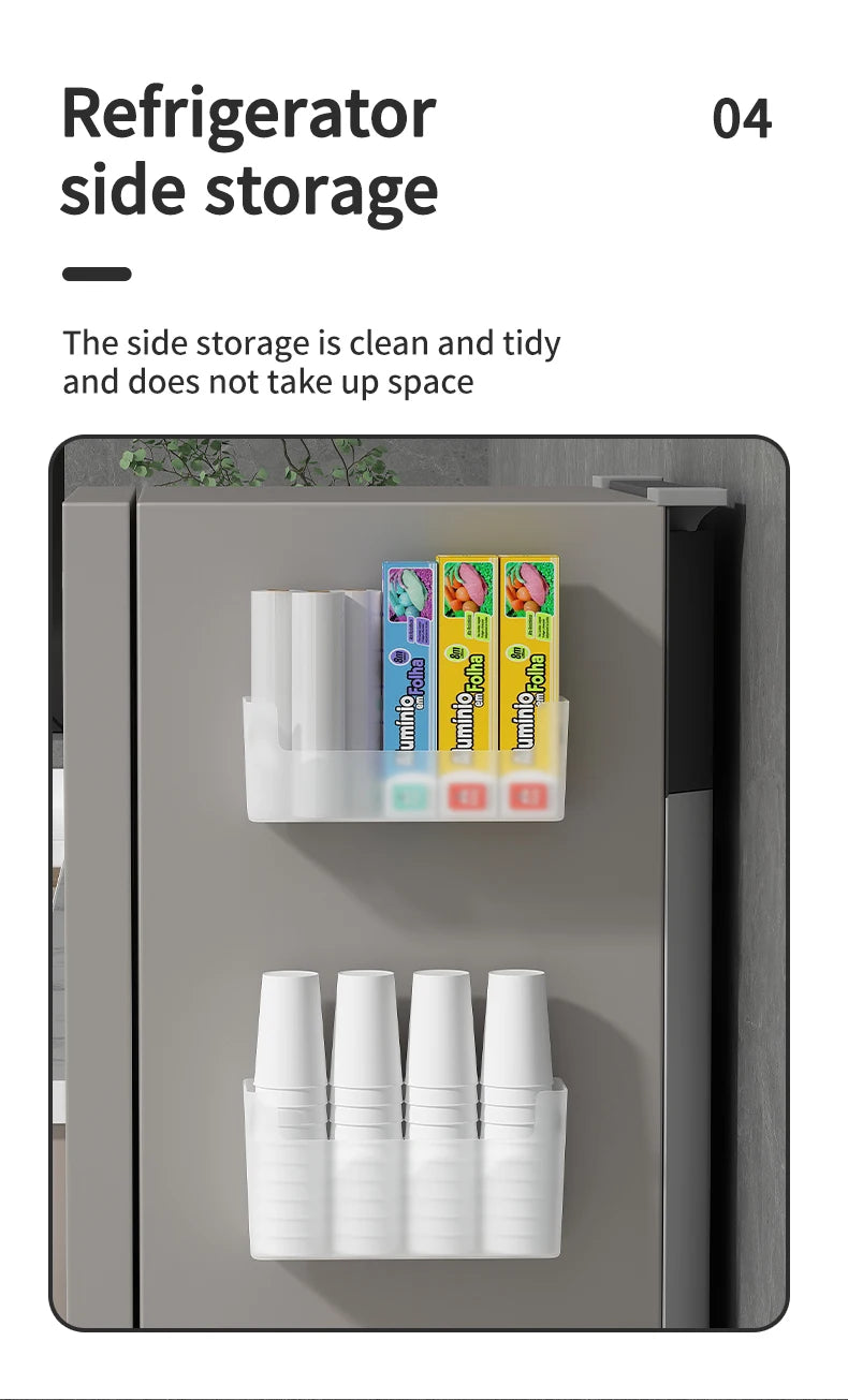 WORTHBUY Wall Mounted Punch Free Self Adhesive Storage Rack Holder Cabinet Door Plastic Organiser Shelf Kitchen Accessories