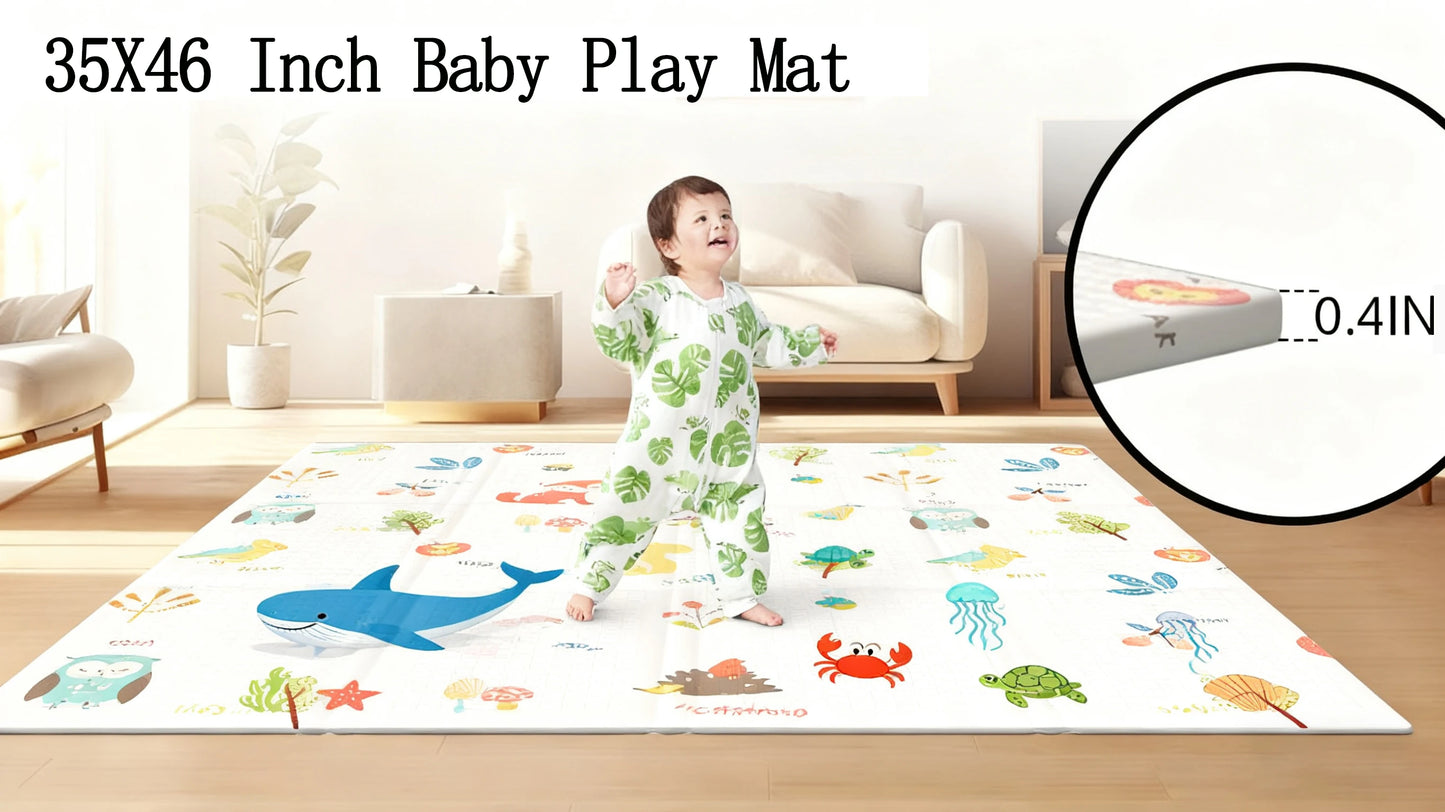 Foldable XPE Baby Play Mat Lightweight Non Toxic Crawling Mat for Newborn Portable Waterproof Play Rug Infants Travel Crawl Mat