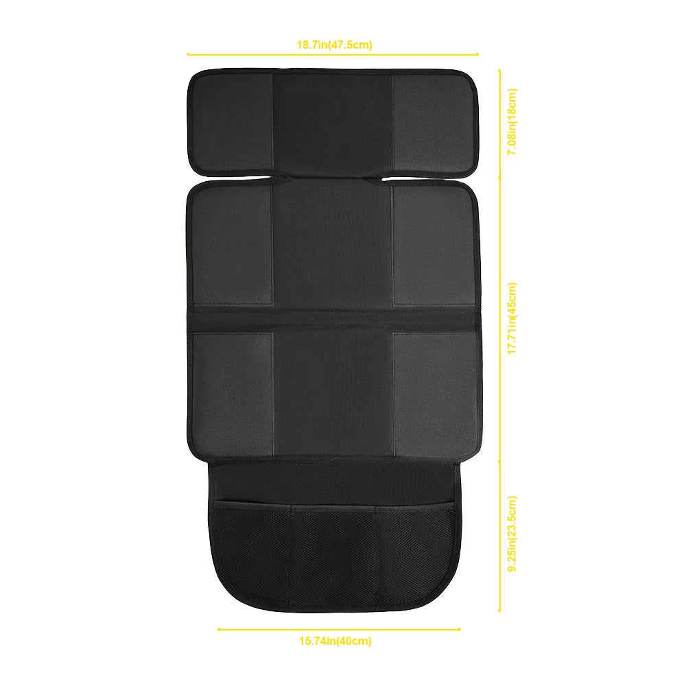 Car Seat Protector for Baby Child Car Seats- Auto Seat Cover Mat, Protective Non- Slip Car Seat Cover Pad with Mesh Pockets