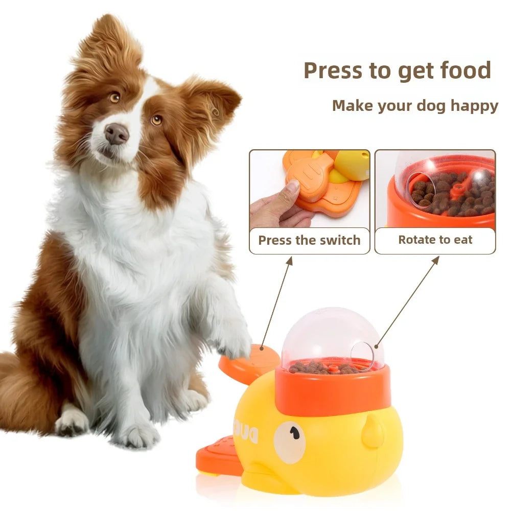 Yellow Duck Interactive Dog Food Dispenser Feeder for Cats Durable Plastic Training Toys Cat Accessories Puzzle Pet Automatic
