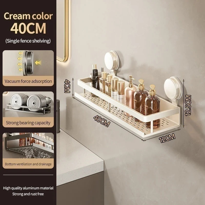 Suction cup storage rack, bathroom, non perforated artifact, toilet, washbasin, bathroom, wall mounted storage