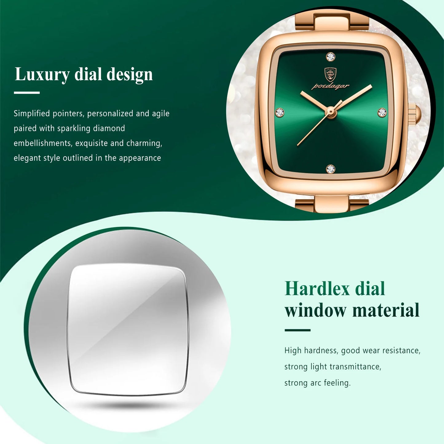 POEDAGAR Luxury Square Watch for Woman Waterproof Stainless Steel Women Quartz Watches Female Elegant Dress Simple Ladies Watch