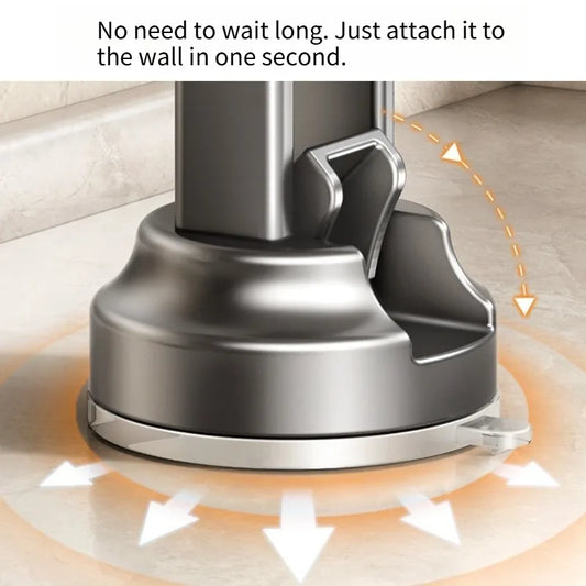 Kitchen Suction Wall-mounted Multi-functional Storage Rack, with Integrated Storage Featuring No-drilling and Rotatable Hooks