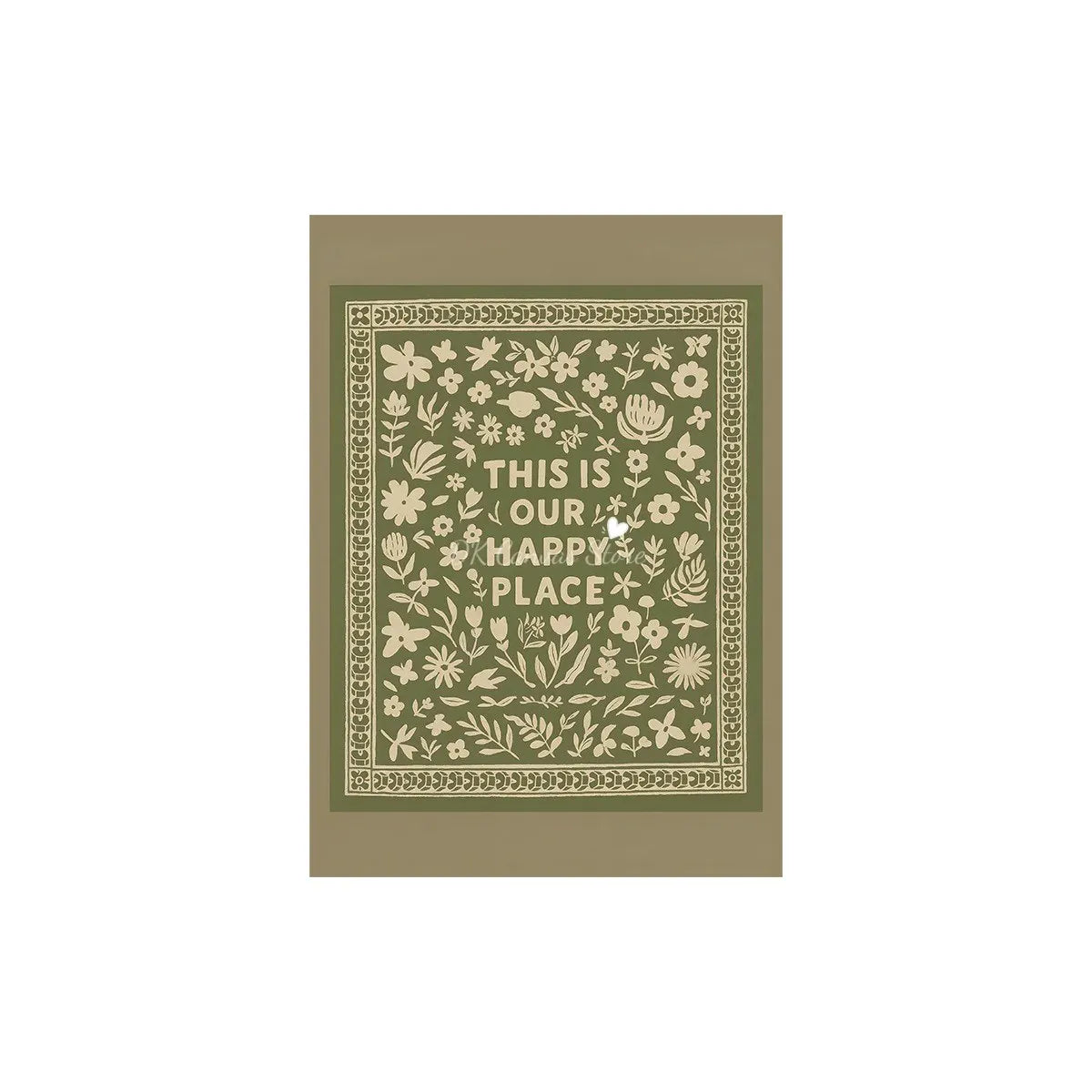 "This Is My Happy Place" Heart Quote Canvas Print Poster Modern Minimalism Art Prints Bedroom Living Room Wall Art Home Decor