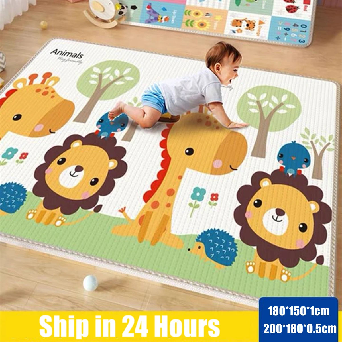 Play Mat for Children's Thick Safety Mat Friendly Crawling Play Mats Folding Mat Carpet Rug Playmat