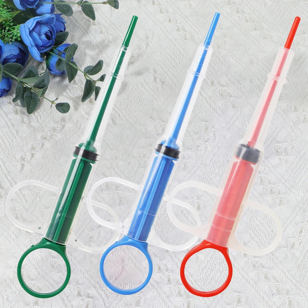 Pet Medicine Feeder 3-Pack – Push-Type Needle Tube for Tablets, Liquid & Food