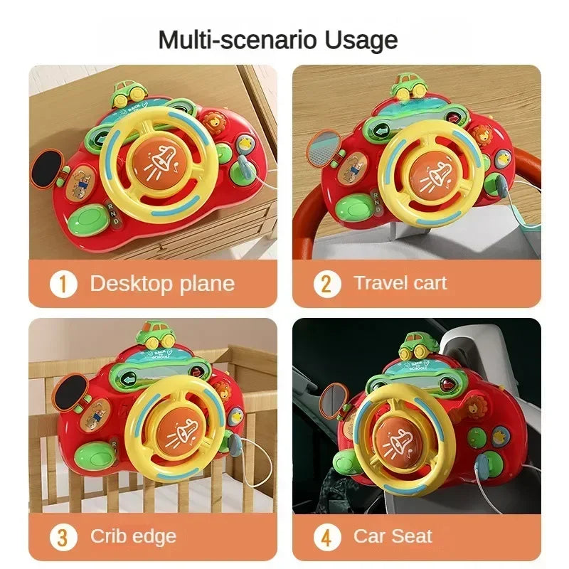 Baby Toy Electric Simulate Driving Car Co-pilot Steering Wheel