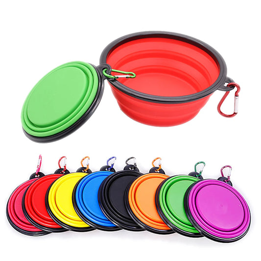 Portable Folding Silicone Pet Bowl – Outdoor Travel Food & Water Dish for Dogs & Cats