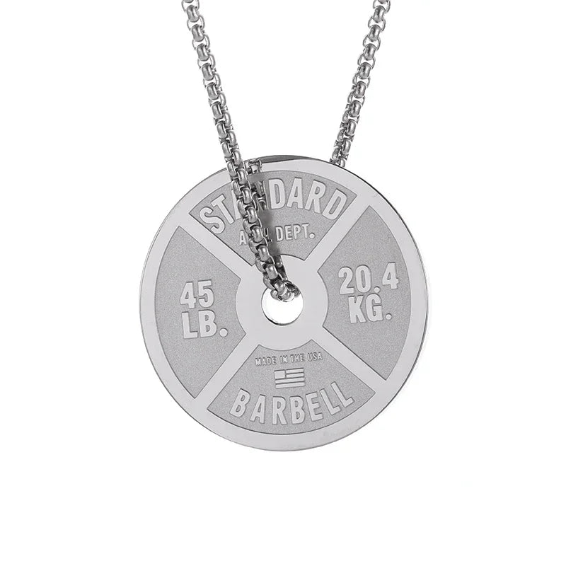 Titanium Steel Dumbbell Necklace