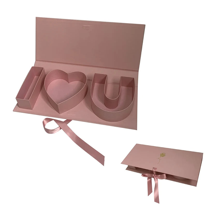 Fillable Letters Empty Flower Gift Box Mother's Valentine's Day Gift Packaging Box I Love You Letter Flower Box Birthday Party