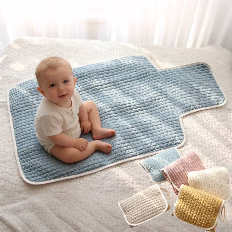 2025 Multicolor Newborn Baby Changing Mat Cotton Waterproof Portable Large Diaper Changer Mattress Floor Play Mats Changing Pads