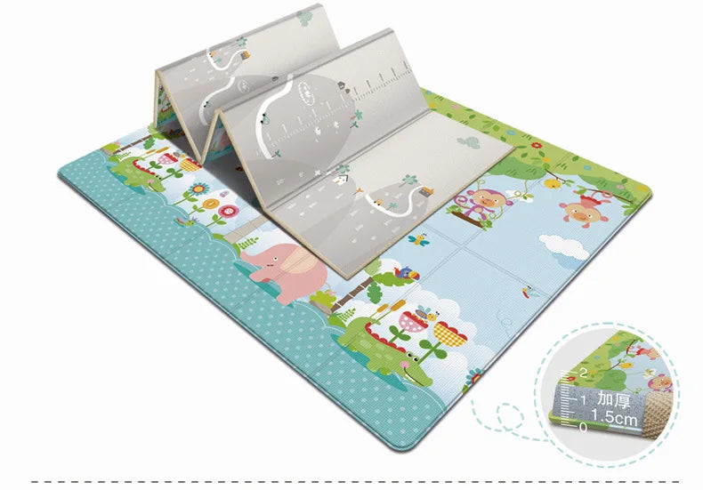 Baby Play Mat 180x200cm Doubel Sided Printed Kids Rug Educational Toys for Children Crawling Carpet Game Activity Gym Foam Floor
