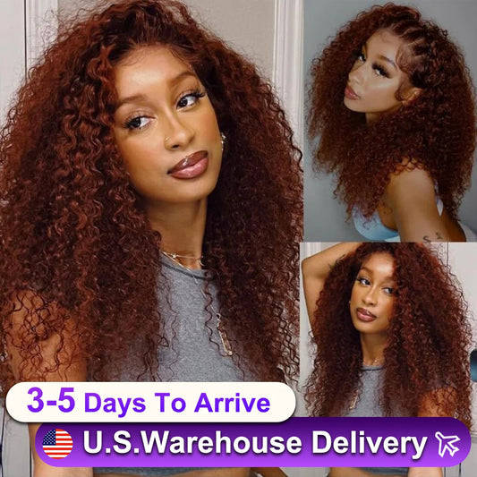 Short Bob Wigs Reddish Brown Curly Bob Wig Red Colored Lace Front Human Hair Wigs For Women Brazilian Pre Plucked Bob 12 14 Inch