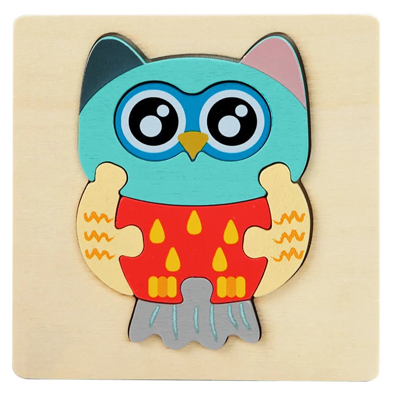 Kids Colorful Cartoon Animals 3D Puzzles Games