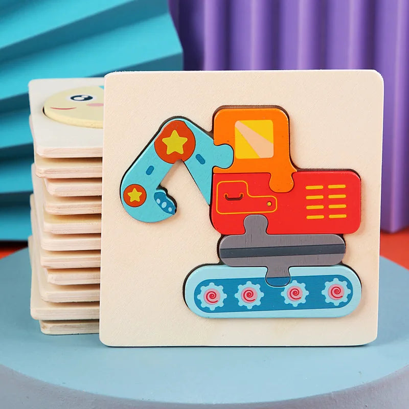 Kids Colorful Cartoon Animals 3D Puzzles Games