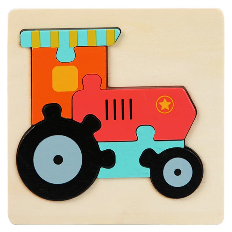 Kids Colorful Cartoon Animals 3D Puzzles Games