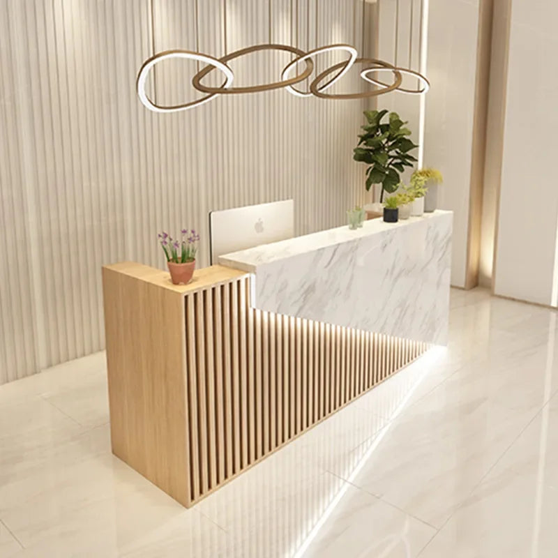 Spa Reception Furniture Minimalist Beauty Salon Storage Aesthetic Supermarket Counter Table Luxury Office Lectern Simple Cafe