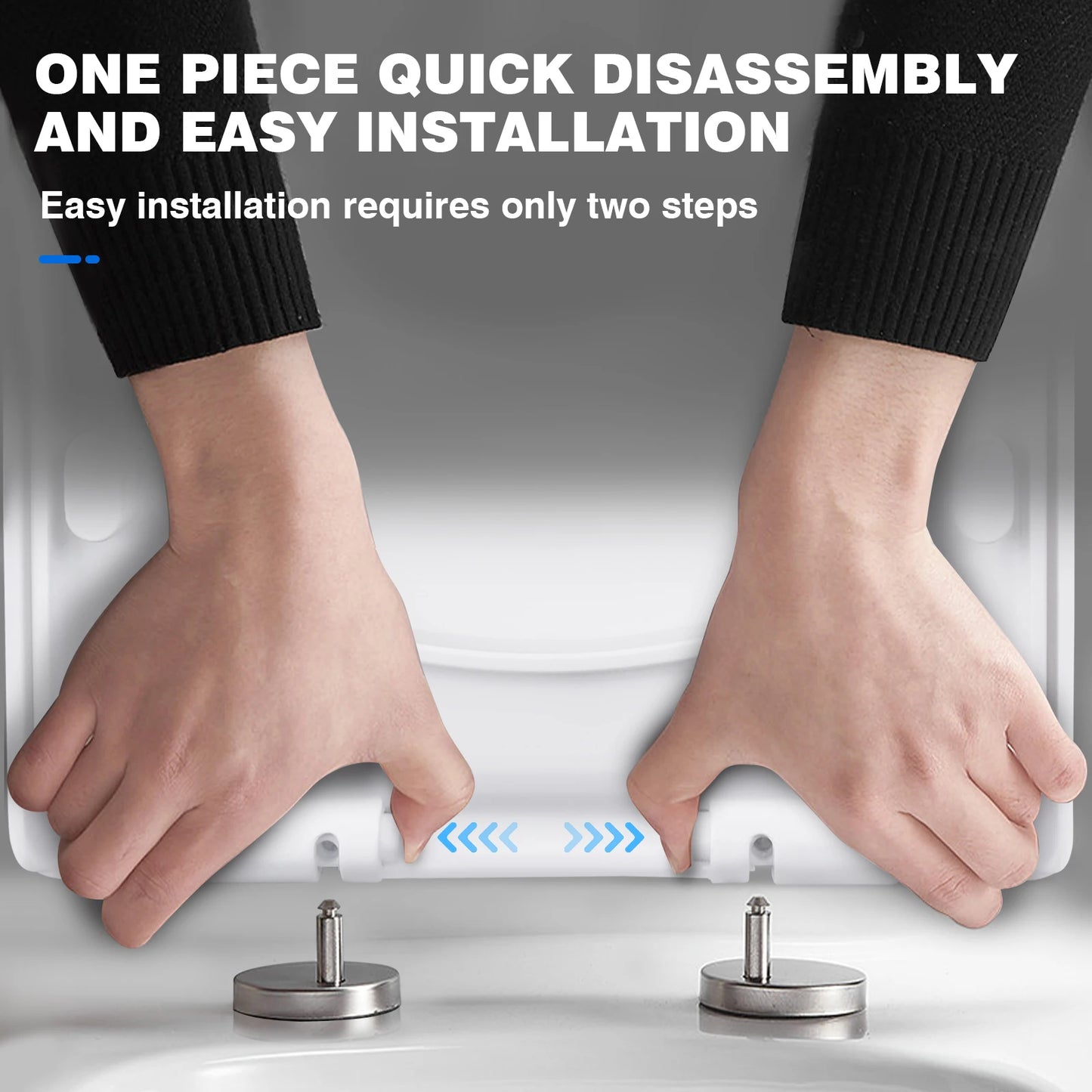 BRIEFNESS D-Shape Soft Close Toilet Seat, Antimicrobial Easy Clean PVC Material, Quick Release Hinges for Easy Cleaning, Univers