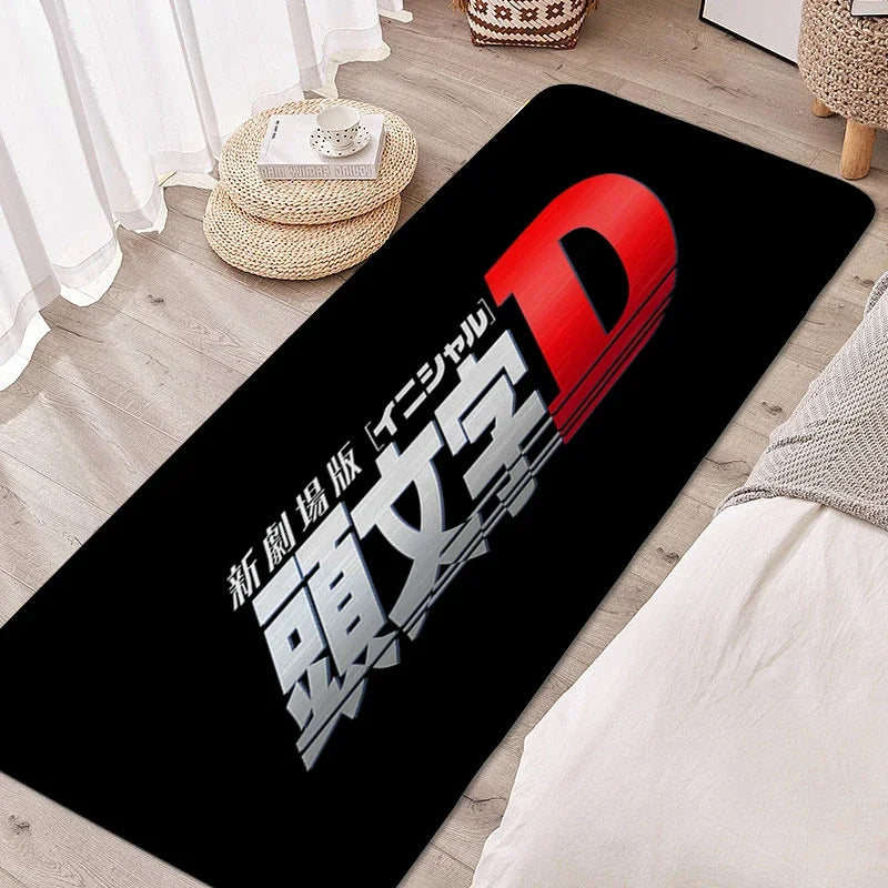 Bathroom Rug I-Initial D Room Floor Carpet for Bedroom Entrance Door Doormat Non Slip Veranda Floor Mat Cool Custom Soft Bathmat