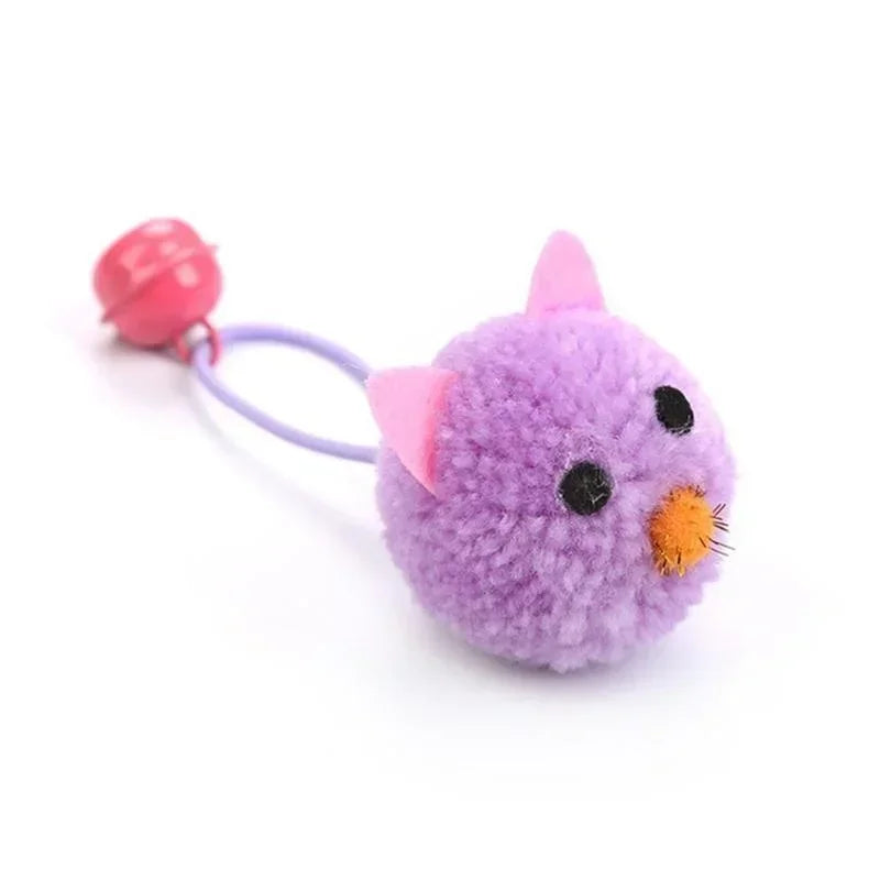 Cat Toys Interactive Plush Mouse Head Shaped Pet Toys With Bell Kitten Cats Playing Scratch Training Toy