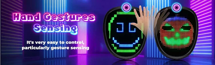 LED Mask with Gesture Sensing Children Electronic Light up Mask