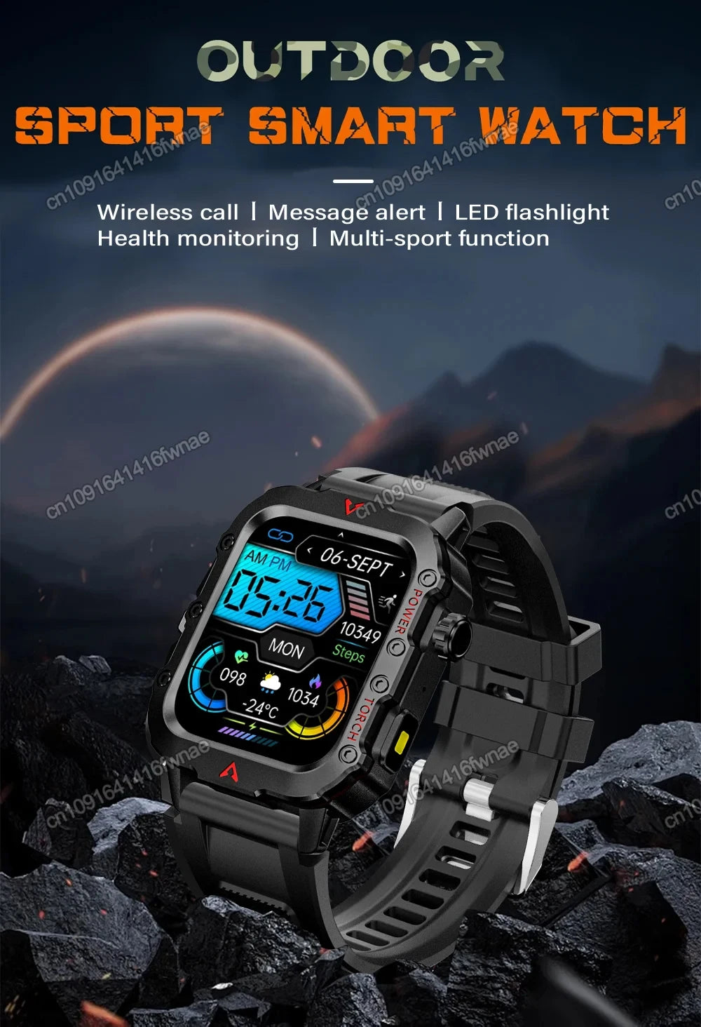 LED Flashlight Smart Watch