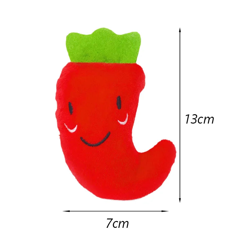 Plush Fruit-Shaped Dog Toy – Squeaky Chew Toy for Small & Medium Dogs, Teeth-Cleaning Pet Toy for Puppies and Cats