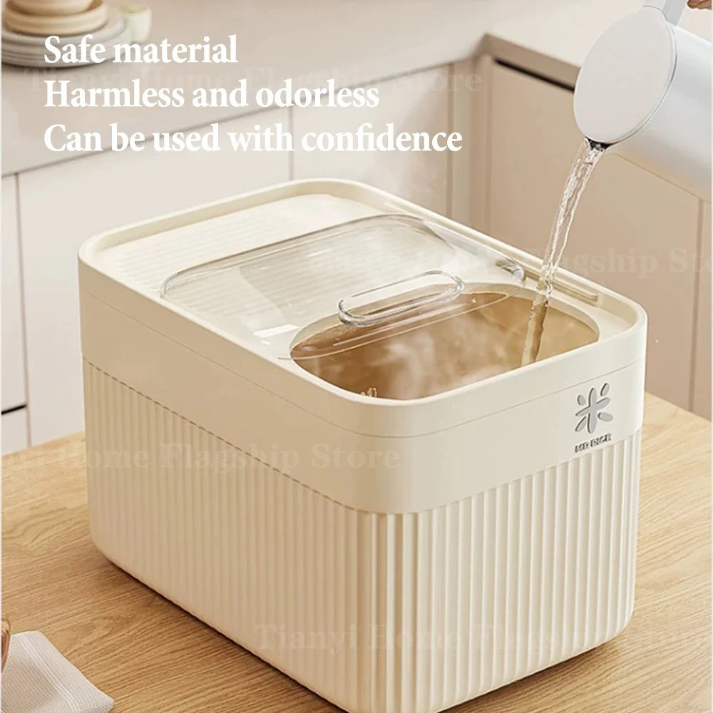 5/10/15KG Rice Storage Box Home with Lid Insect Proof Moisture Proof Rice Box Sealed Jar Kitchen Container Storing Dry Grain