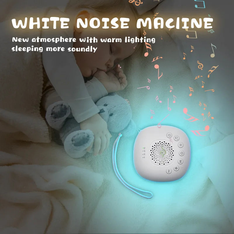 Portable White Noise Machine Sleep Aid with LED Breathing Light And 20 Types of Light Music - Meditation Device for Relaxation