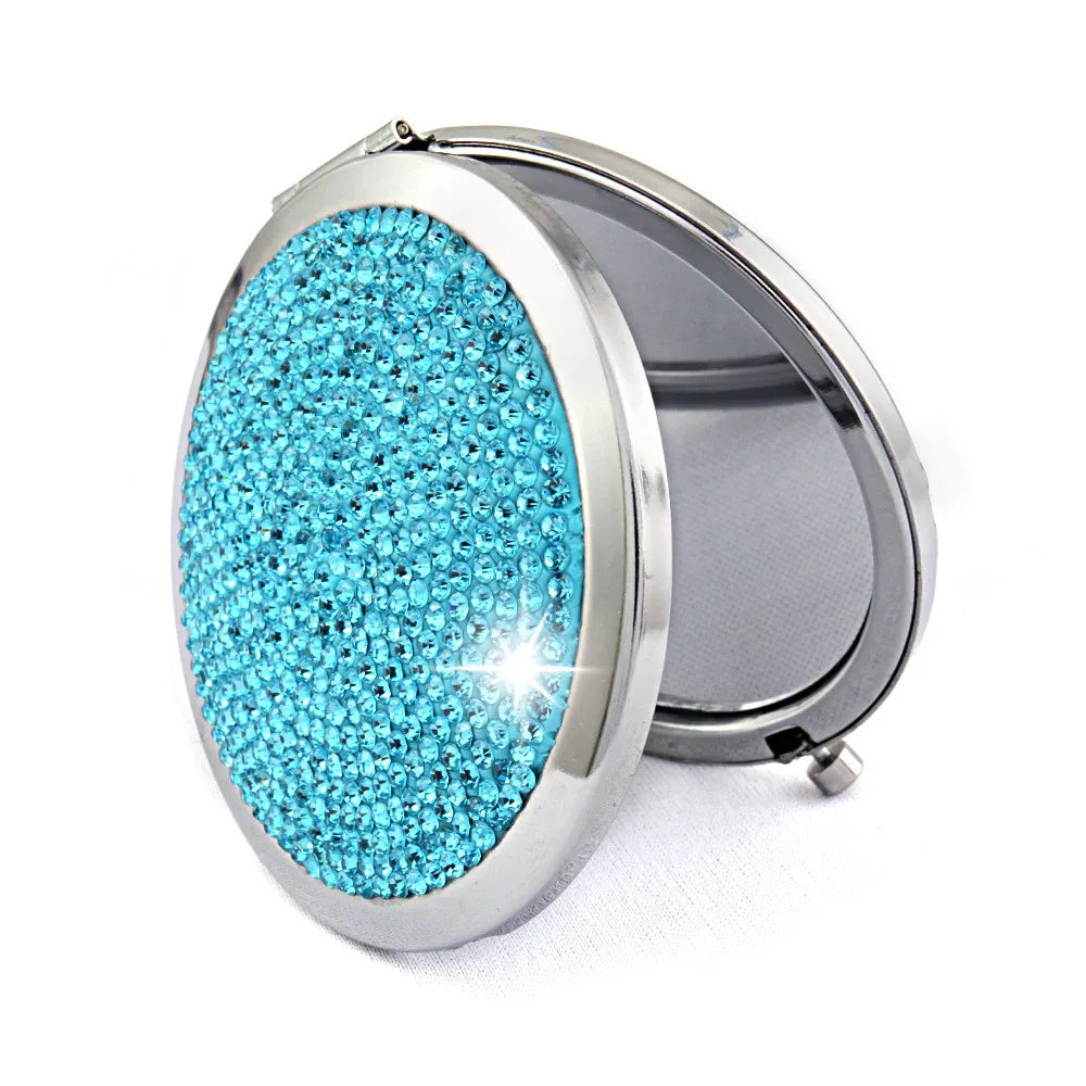 1pc Portable Women Stainless Steel Makeup Hand Pocket Mirror