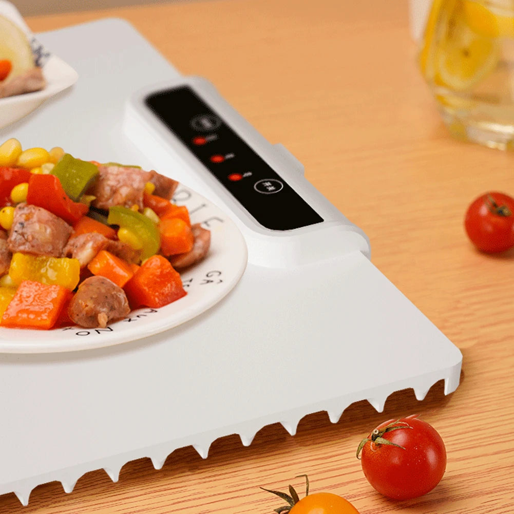 Food Electric Warming Tray Foldable Food Warmer Plate Fast Heating with Adjustable Temperature Control Keeps Food Warming