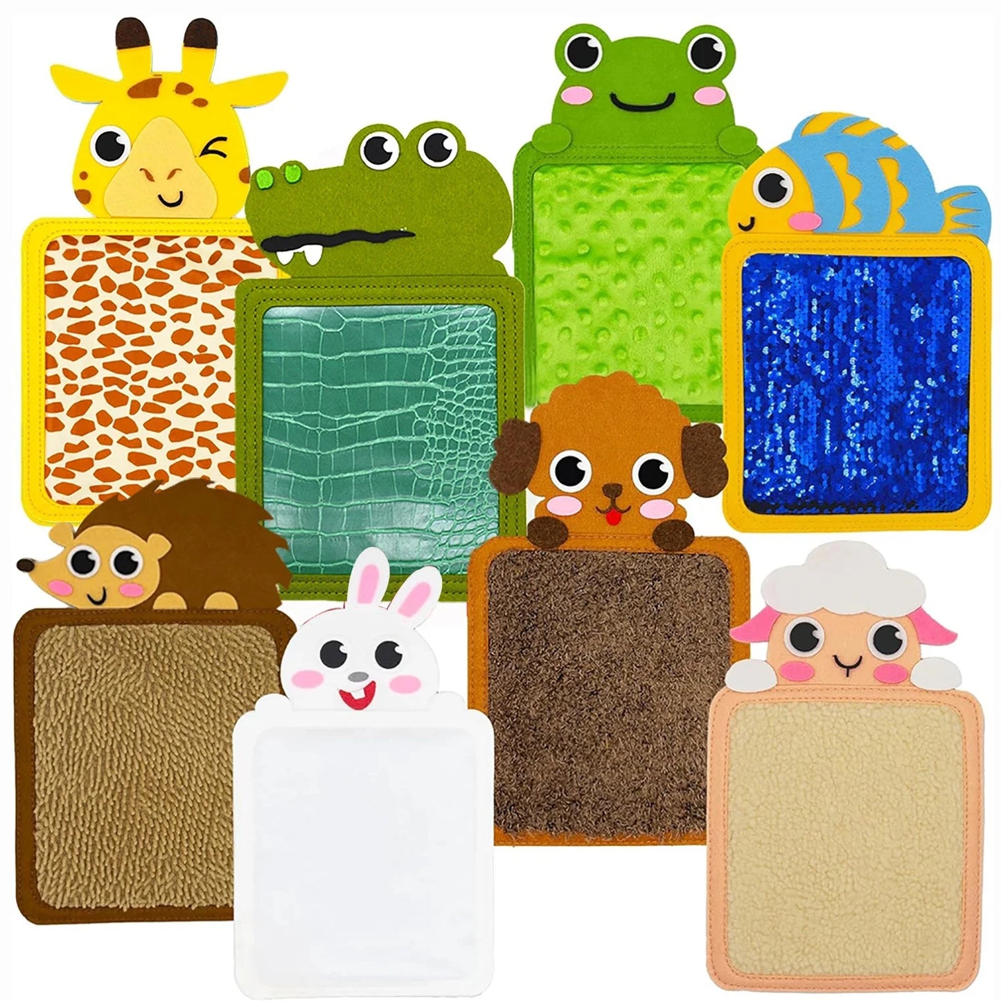 Baby Montessori Sensory Toys Cartoon Animal Cognition Mat Hand-Eye Coordination Education Toy Sensory Tactiles Pad for Autistic