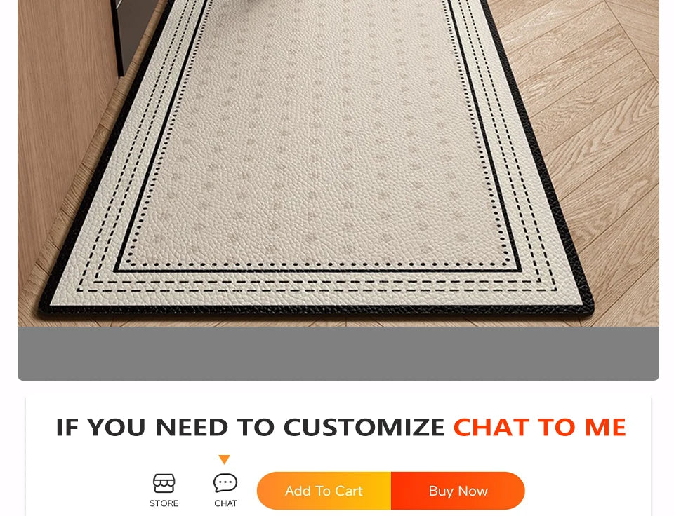 Kitchen Mat Waterproof Non-slip Rugs Leather Carpet Anti-fatigue Pvc Floor Mats Oil-proof Easy To Clean Anti-slip Area Long Rug