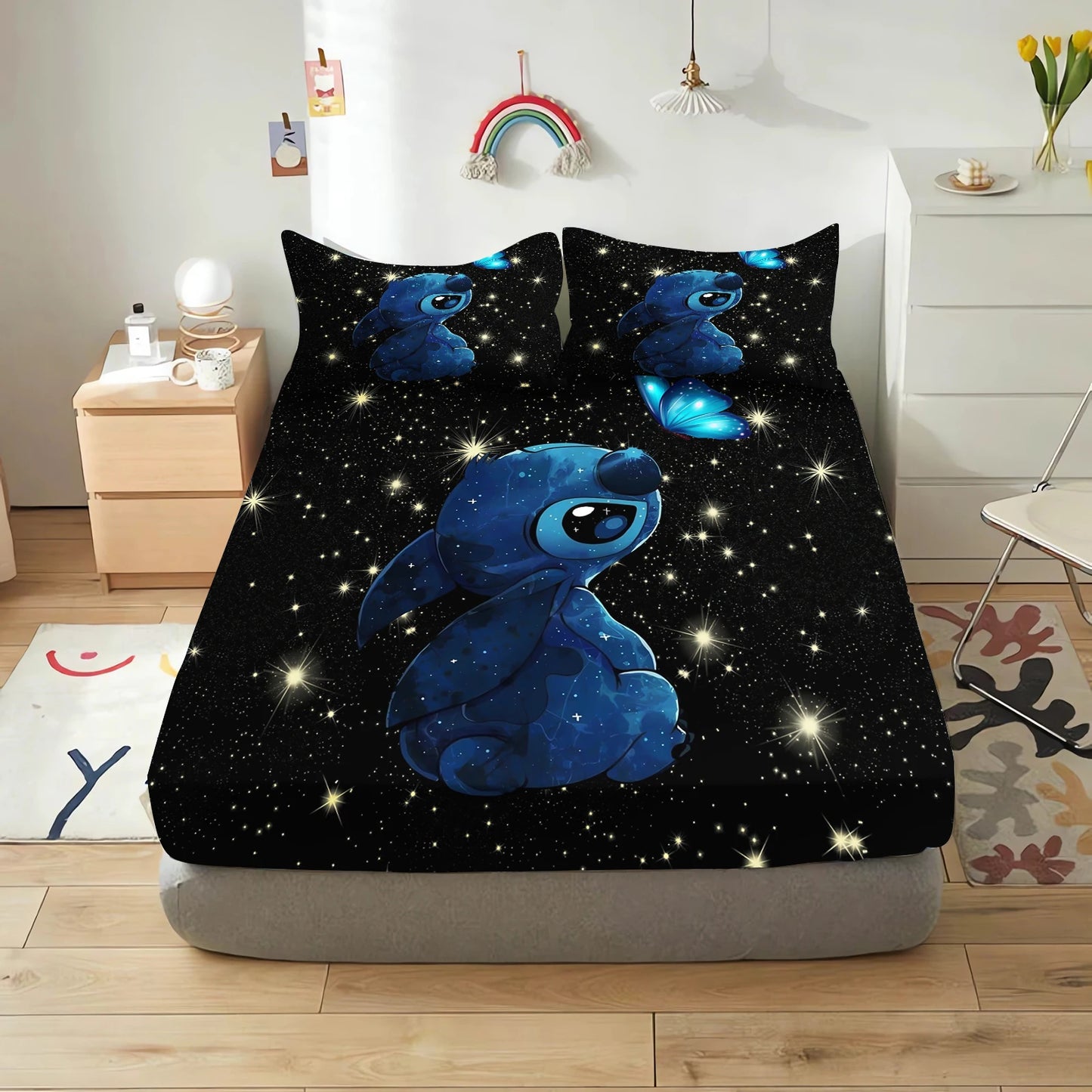 Lilo & Stitch Cartoon Fitted Bed Sheet