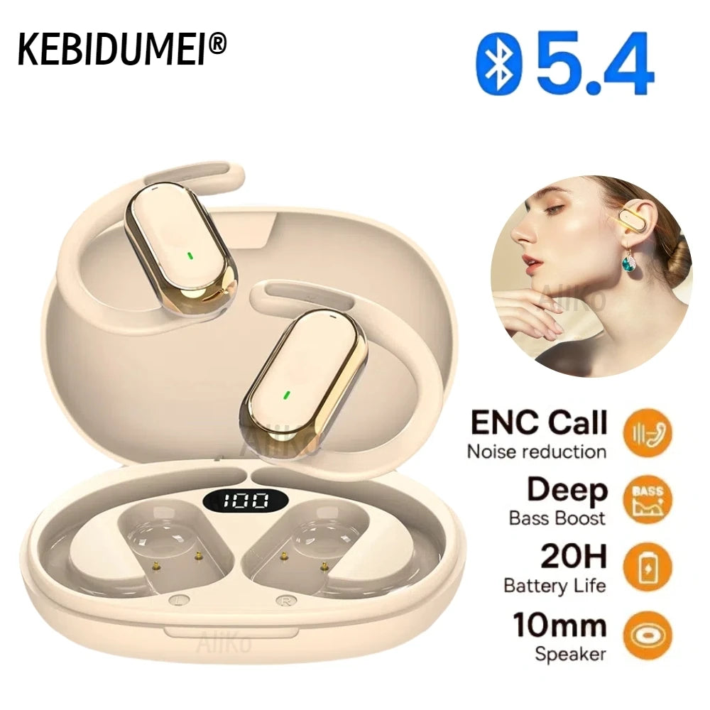 Wireless Headphone Bluetooth Headset Smart Adjustable Touch Sports Waterproof Earbuds Stereo Music Earphone For All Smartphone