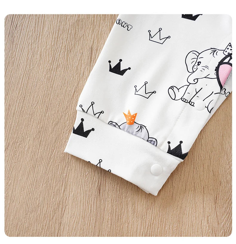 Newborn Baby Boy Long sleeves clothing 0-18Months one-piece braces fashion elephant print Baby pajamas Infant Casual Jumpsuit