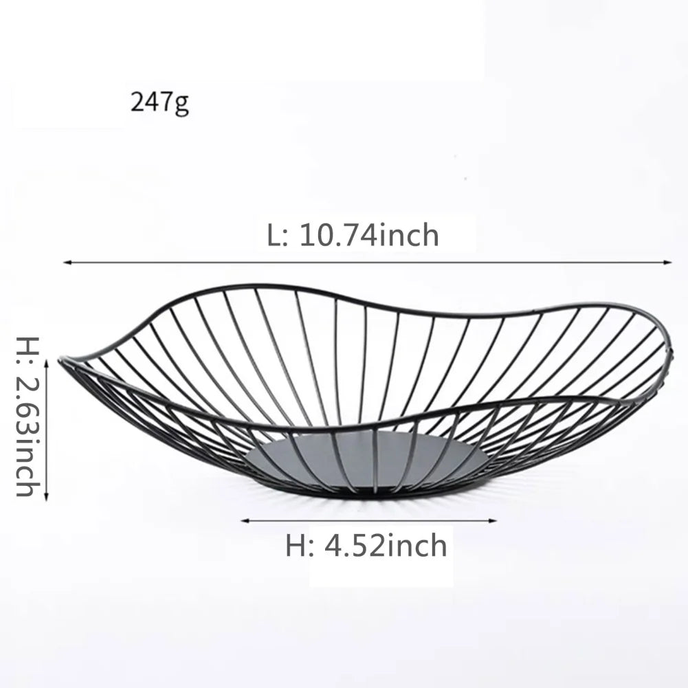 Metal Fruit Basket Simple Fruit Basin Multi-Size Iron Snack Bread Vegetable Storage Bowls Kitchen Eggs Dessert Holder Organiser