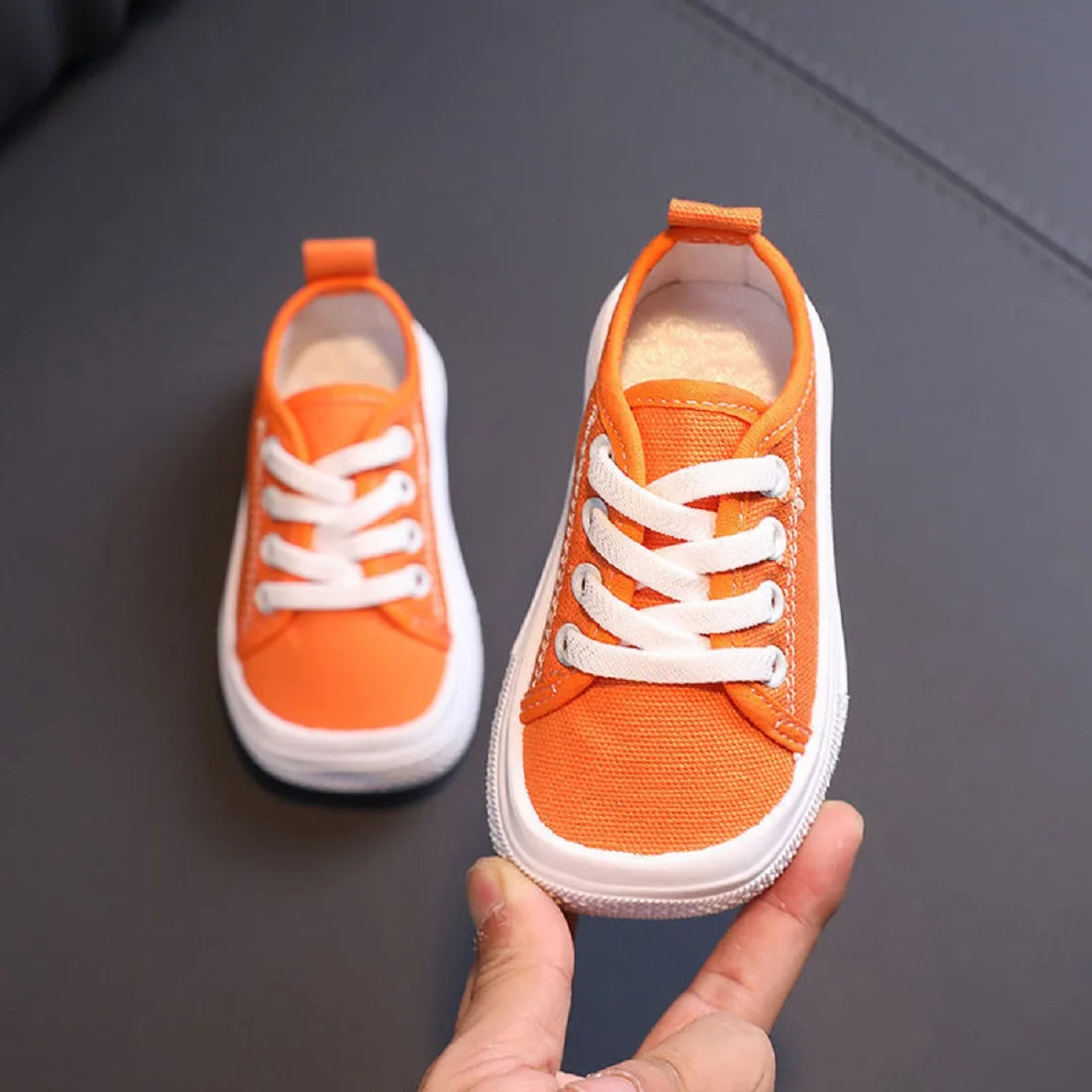 Girls Non-slip Tennis Shoes Infant Toddlers Square Toe Children's Sport Shoes Breathable Causal Lace Up Canvas Sneakers Boys