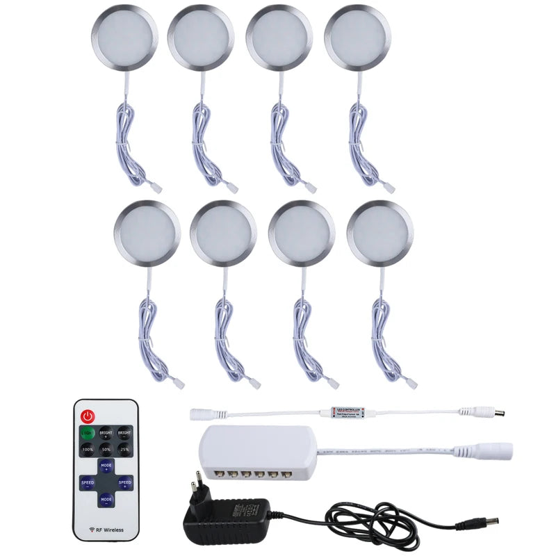 Under Cabinet LED Night Lights Display Case Closet Lamp Remote Control for Home Kitchen Showcase Wardrobe Cupboard Decoration