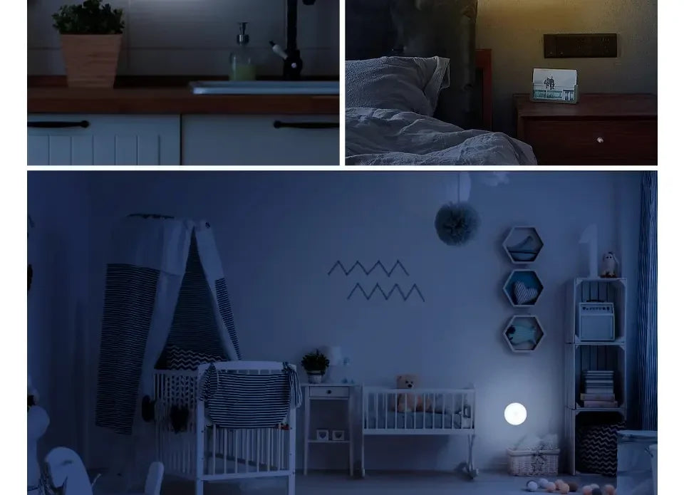 1/3PCS LED Motion Sensor Light Night Light USB Rechargeable Night Lamp for Kitchen Cabinet Wardrobe Lamp Staircase Closet Light