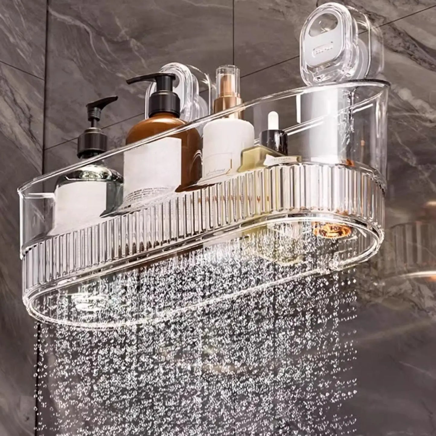 Bathroom Shelf Suction Cup Wall Mount Corner Storage Rack No Drill Shampoo Holder Cosmetic Organizer Shower Drain Basket