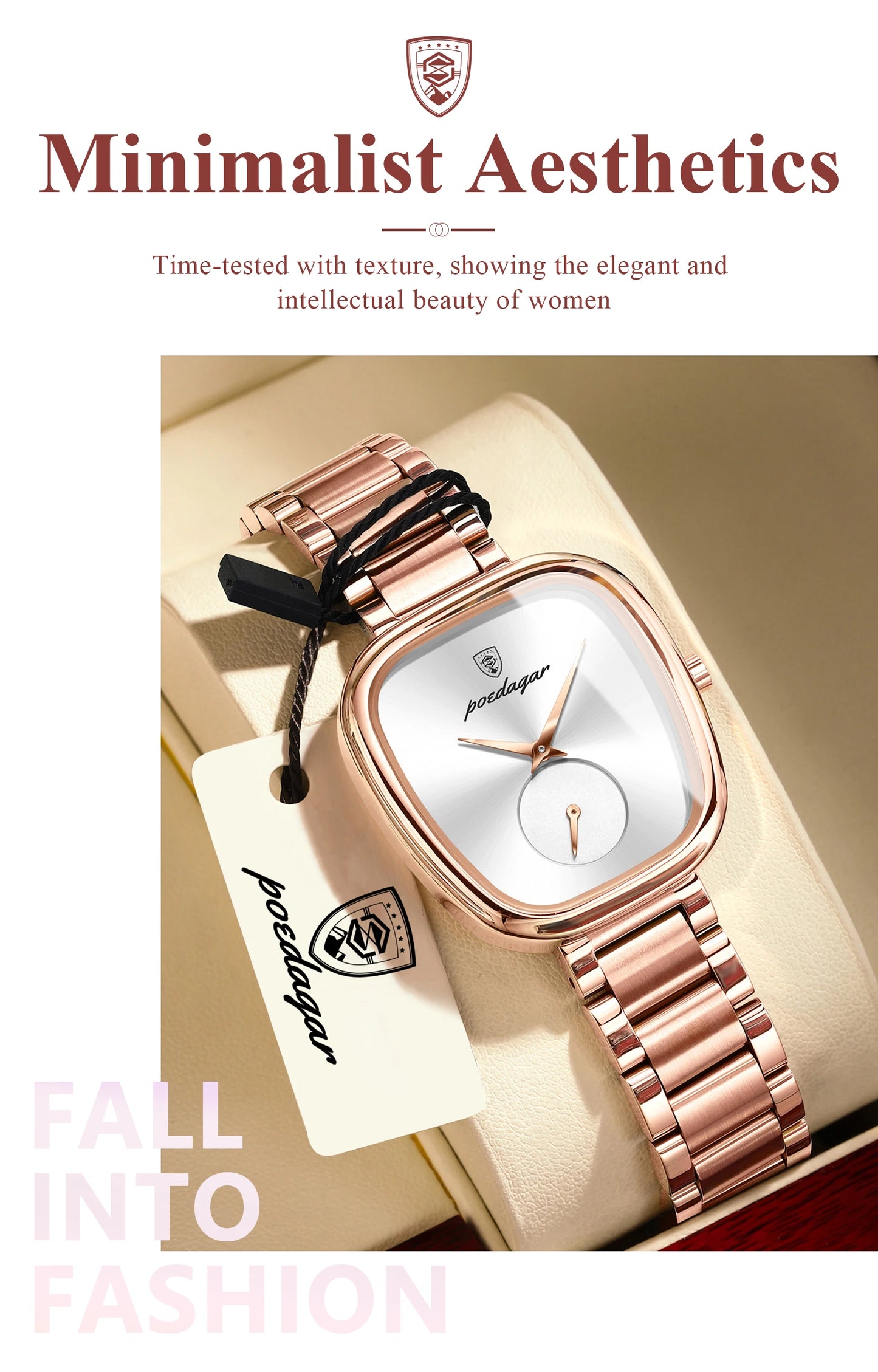 POEDAGAR Fashion Watch For Woman Waterproof Stainless Steel Quartz Couple Watches High Quality Ladies Wristwatch Girlfriend Gift