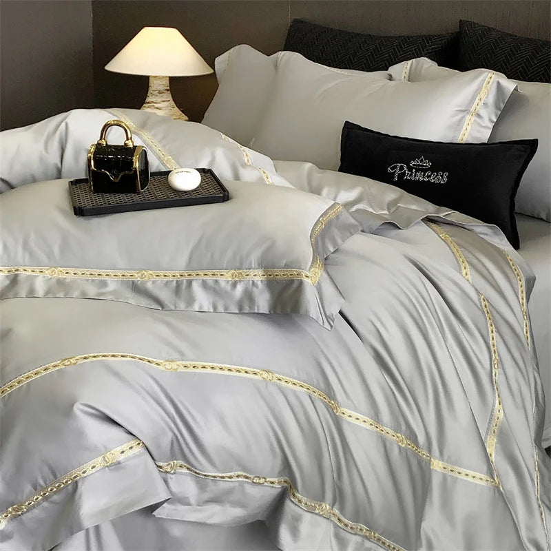 Egyptian Cotton Luxury Embroidert Bedding Set