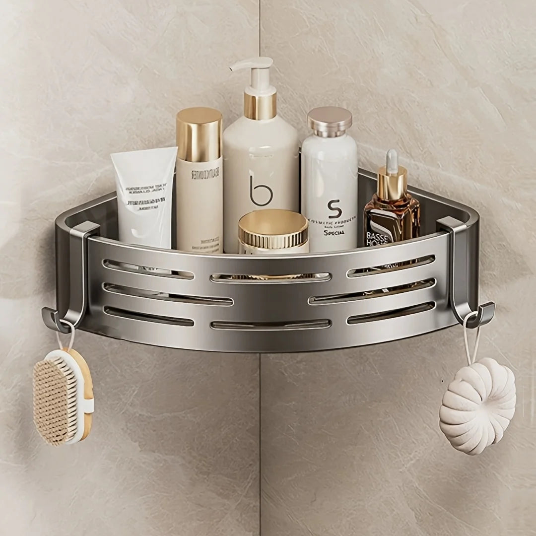 Modern Bathroom Corner Organiser Rack Self Adhesive Shower Shelf For Cosmetics Toiletries Storage Valentines Day Gift Home Decor