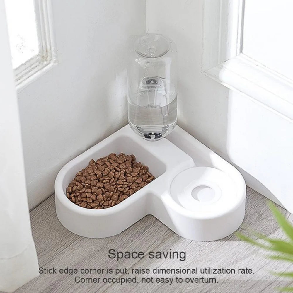 500ml Portable Automatic Pet Feeder – Small Food & Water Bowl for Cats and Dogs, Ideal for Living Room or Bedroom
