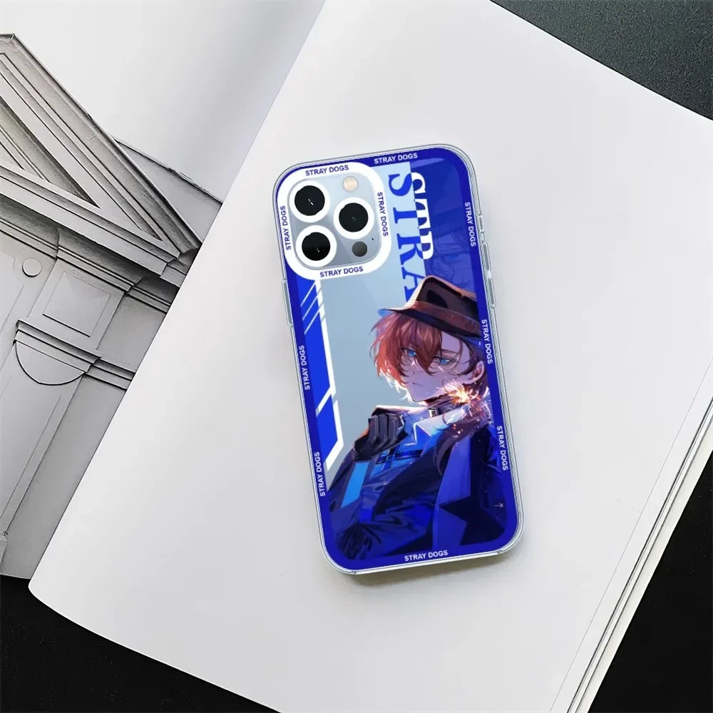 Anime Bungo Stray Dogs Transparent Phone Case – Compatible with iPhone 11, 12 Mini, 13, 14, 15 Pro Max