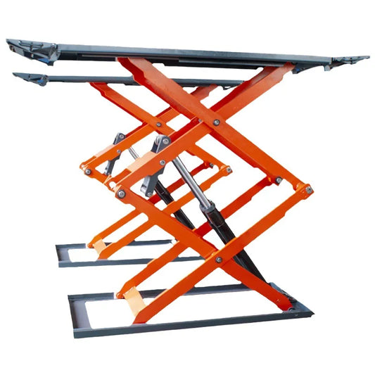 Ultra-thin small scissor lift electric lift table auto repair, ultra-thin no-digging car maintenance equipment