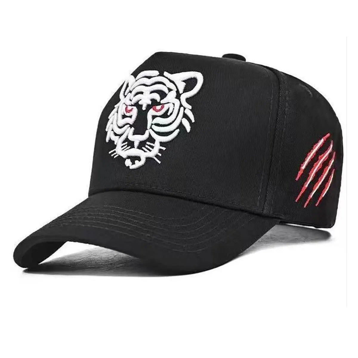 Tiger head embroidered baseball cap for men and women, casual street fashion, versatile style